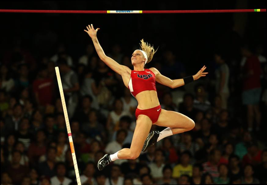 Campionati del mondo di atletica di Pechino. La statunitense Sandi Morris, nella prova di salto con l&#39;asta (Getty Images)